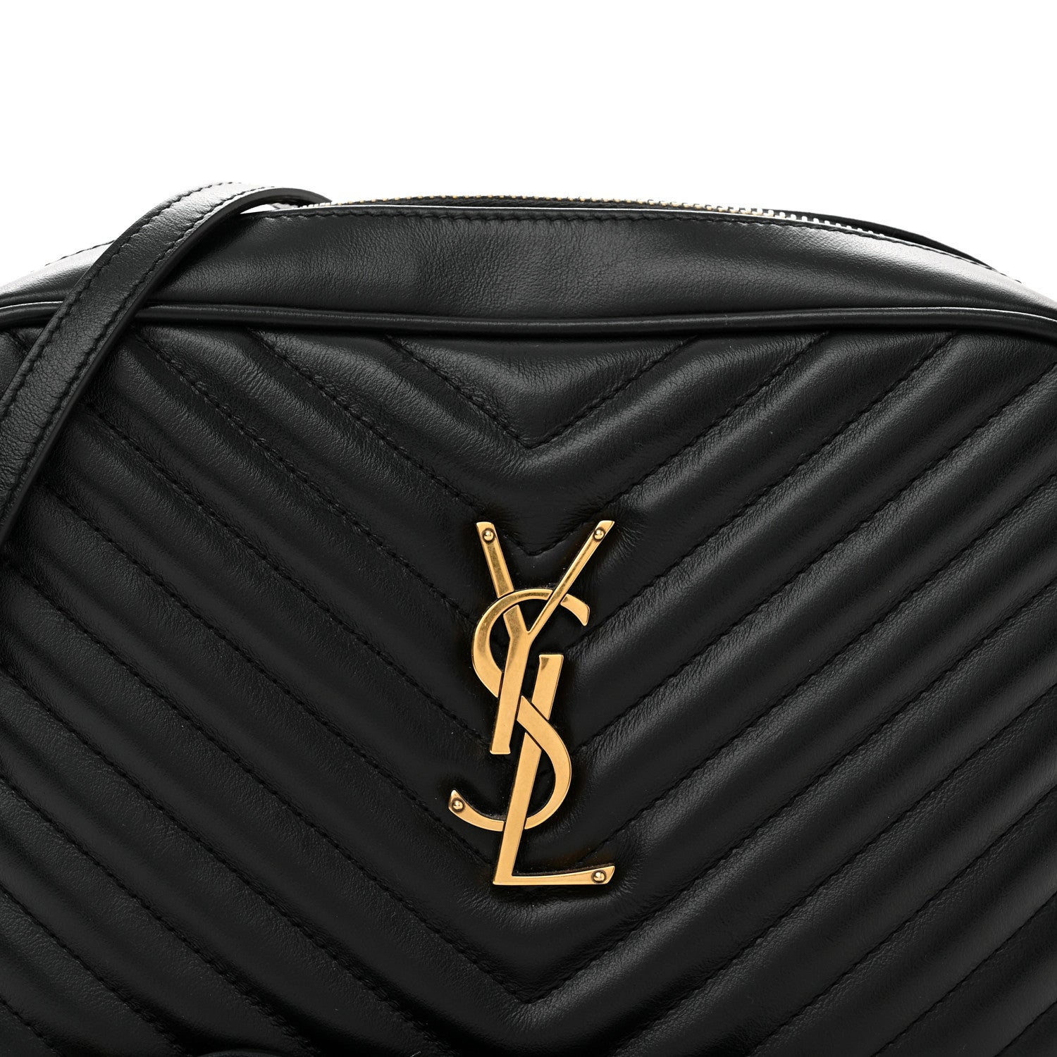 Saint Laurent Calfskin Matelasse Monogram Lou Camera Bag Black 8 of 13