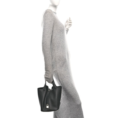 Hermes Taurillon Clemence Picotin Lock 22 MM Black 2 of 10
