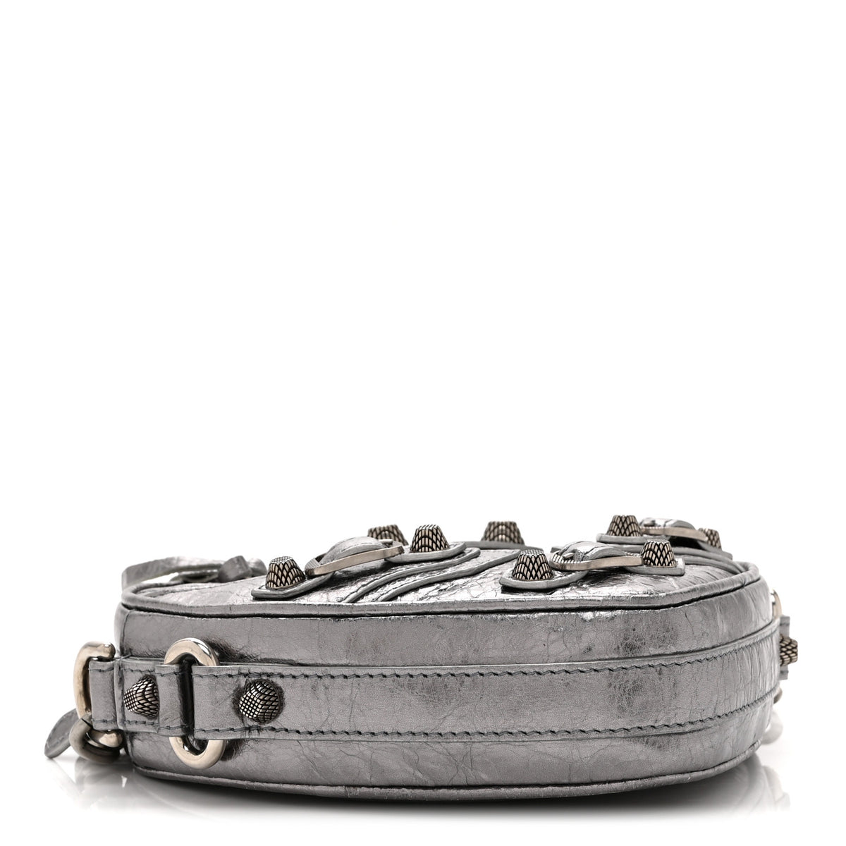 Balenciaga Metallic Agneau Arena Mini Le Cagole Heart Bag Silver 4 of 10