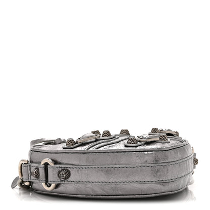 Balenciaga Metallic Agneau Arena Mini Le Cagole Heart Bag Silver 4 of 10