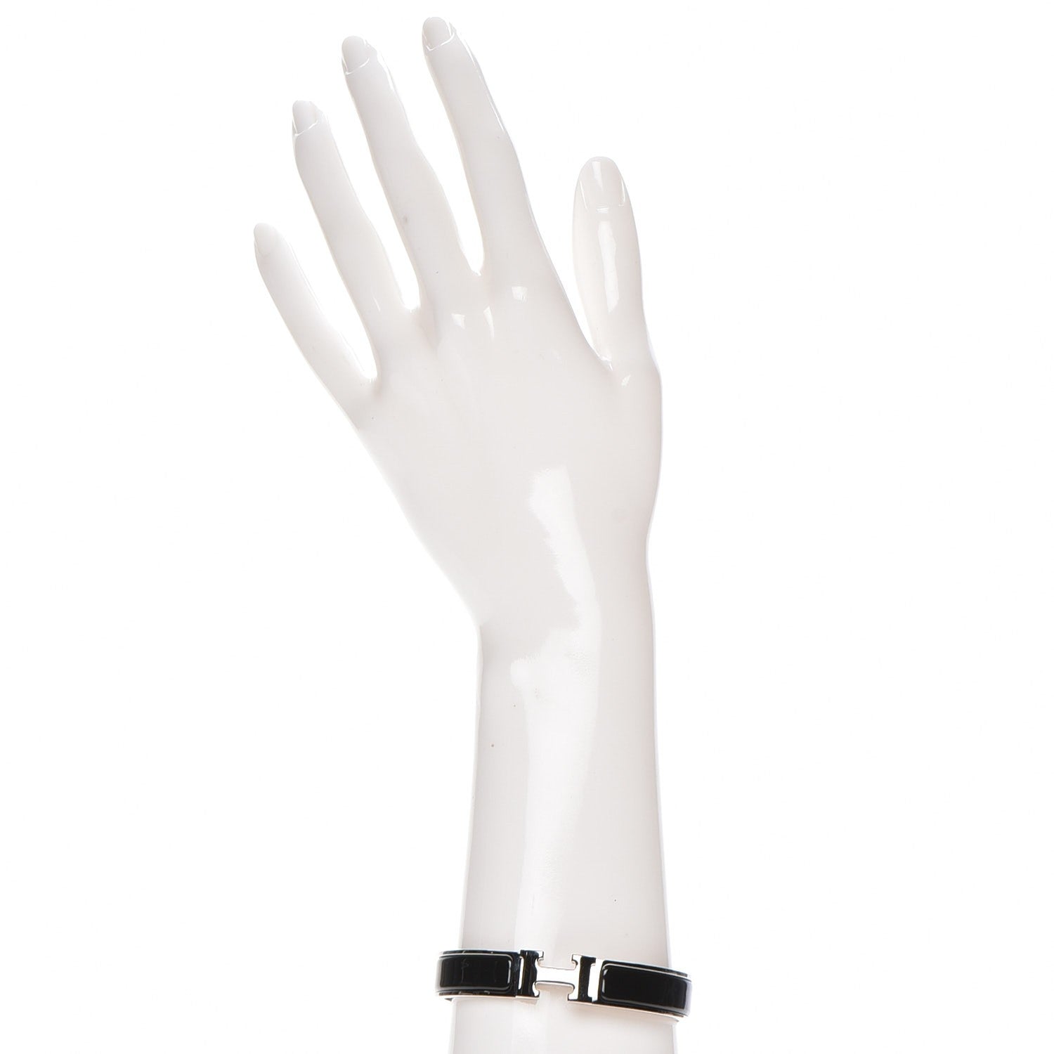 Hermes Enamel Narrow Clic Clac H Bracelet GM Black 2 of 5