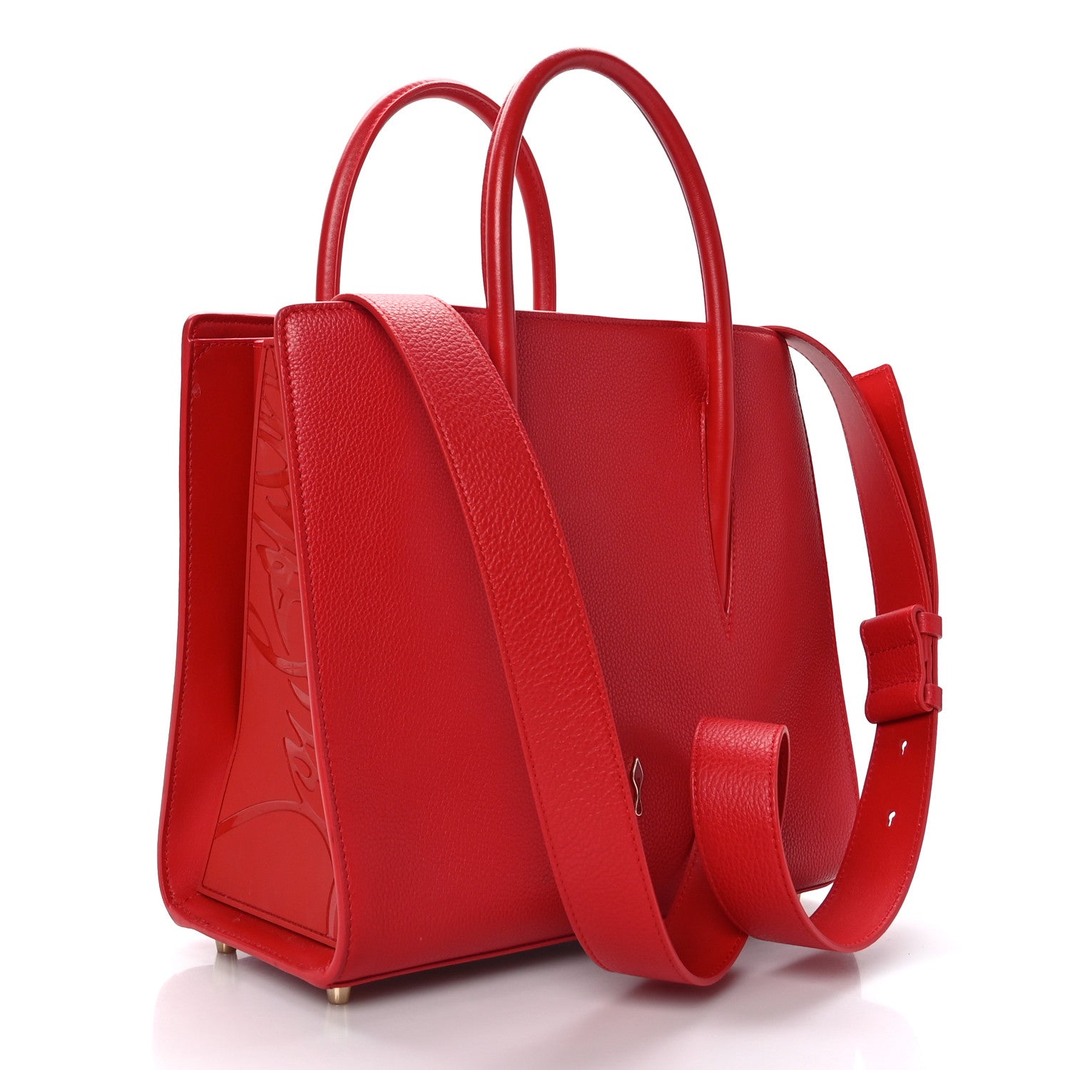 Christian Louboutin Calfskin Spikes Loubinthesky Medium Paloma Red