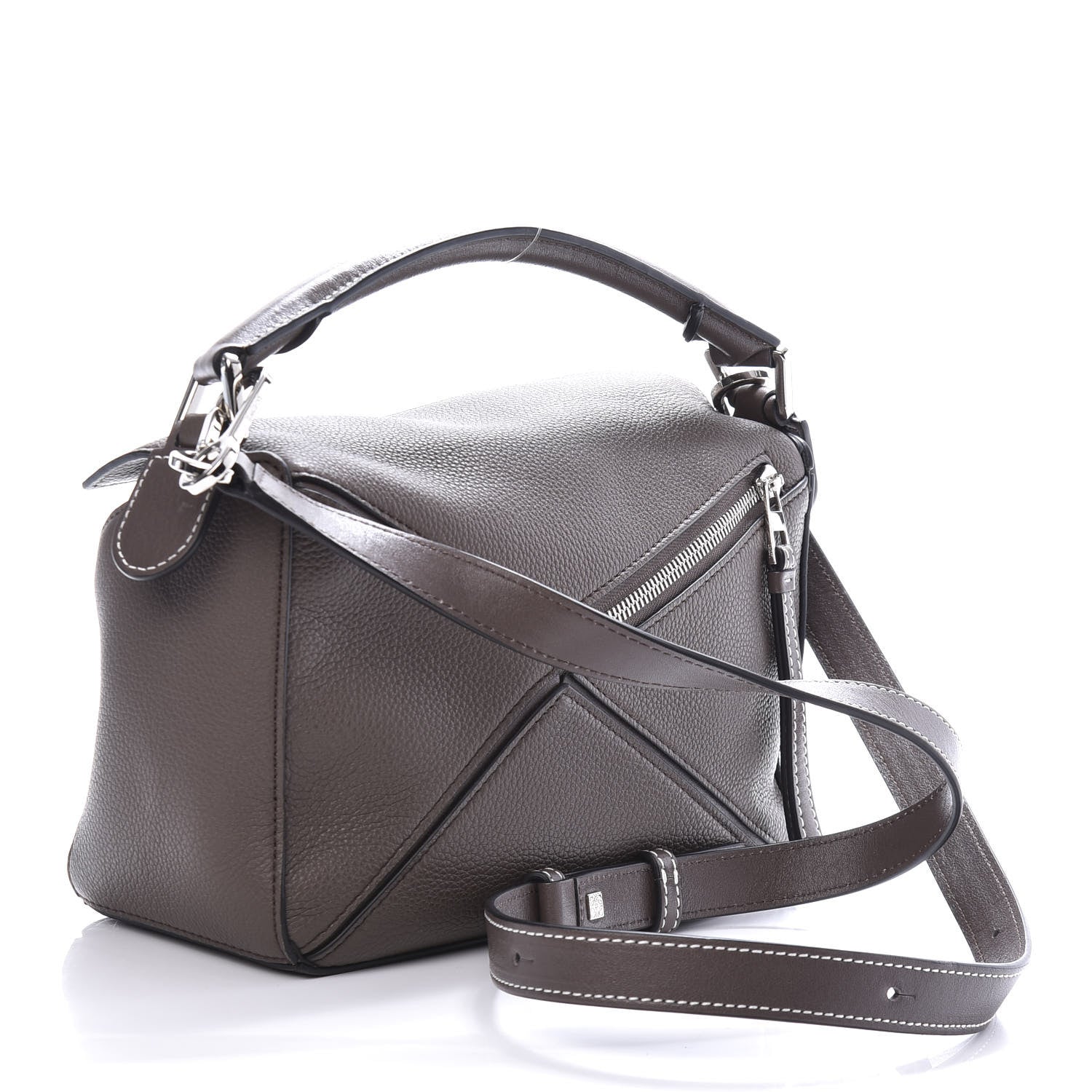 Loewe Calfskin Small Puzzle Bag Dark Taupe 3 of 10