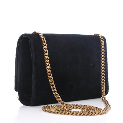 Saint Laurent Velvet Monogram Medium Kate Tassel Shoulder Bag Black 3 of 7