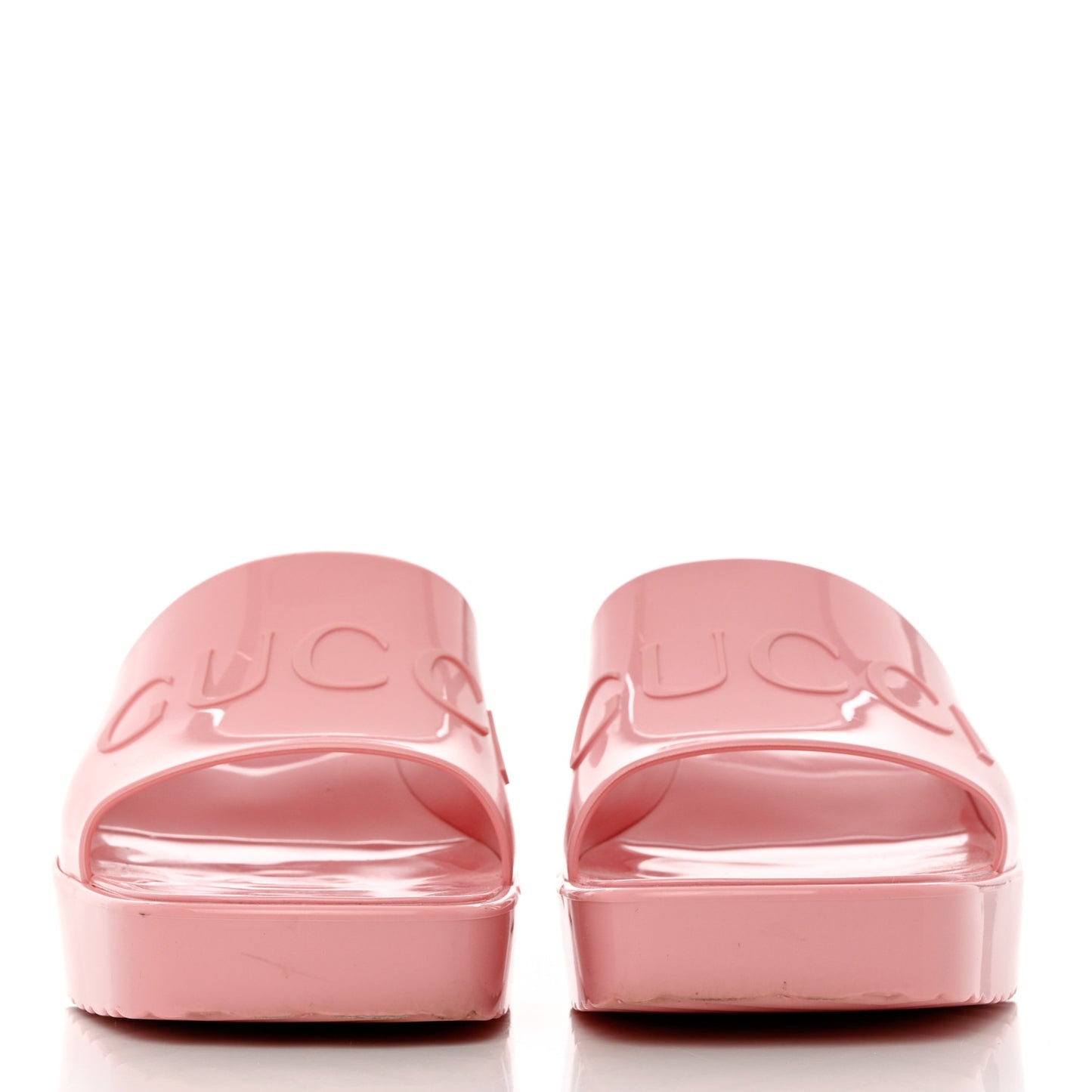 Rubber Gucci Logo Womens Platform 20/60mm Slide Sandals 38 Wild Rose