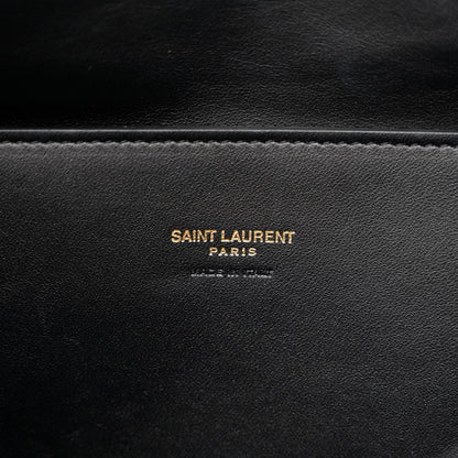 Saint Laurent Smooth Calfskin Suede Medium Reversible Monogram Kate Satchel Black 6 of 18