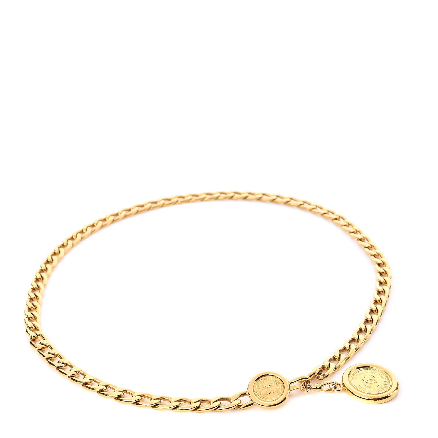 Chanel Metal Chain CC Medallion Belt Gold 1 of 6