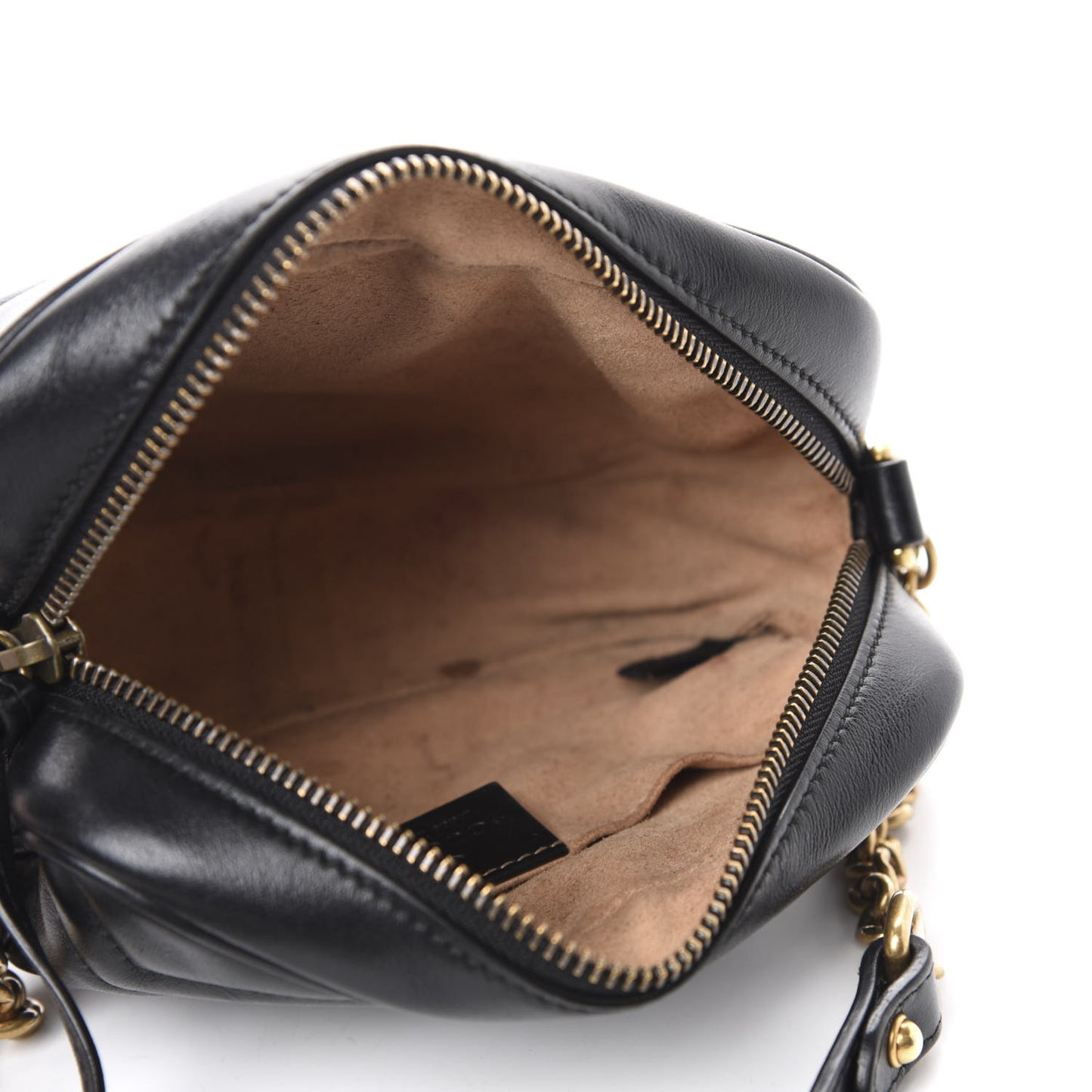 Calfskin Matelasse Mini GG Marmont Chain Shoulder Bag Black