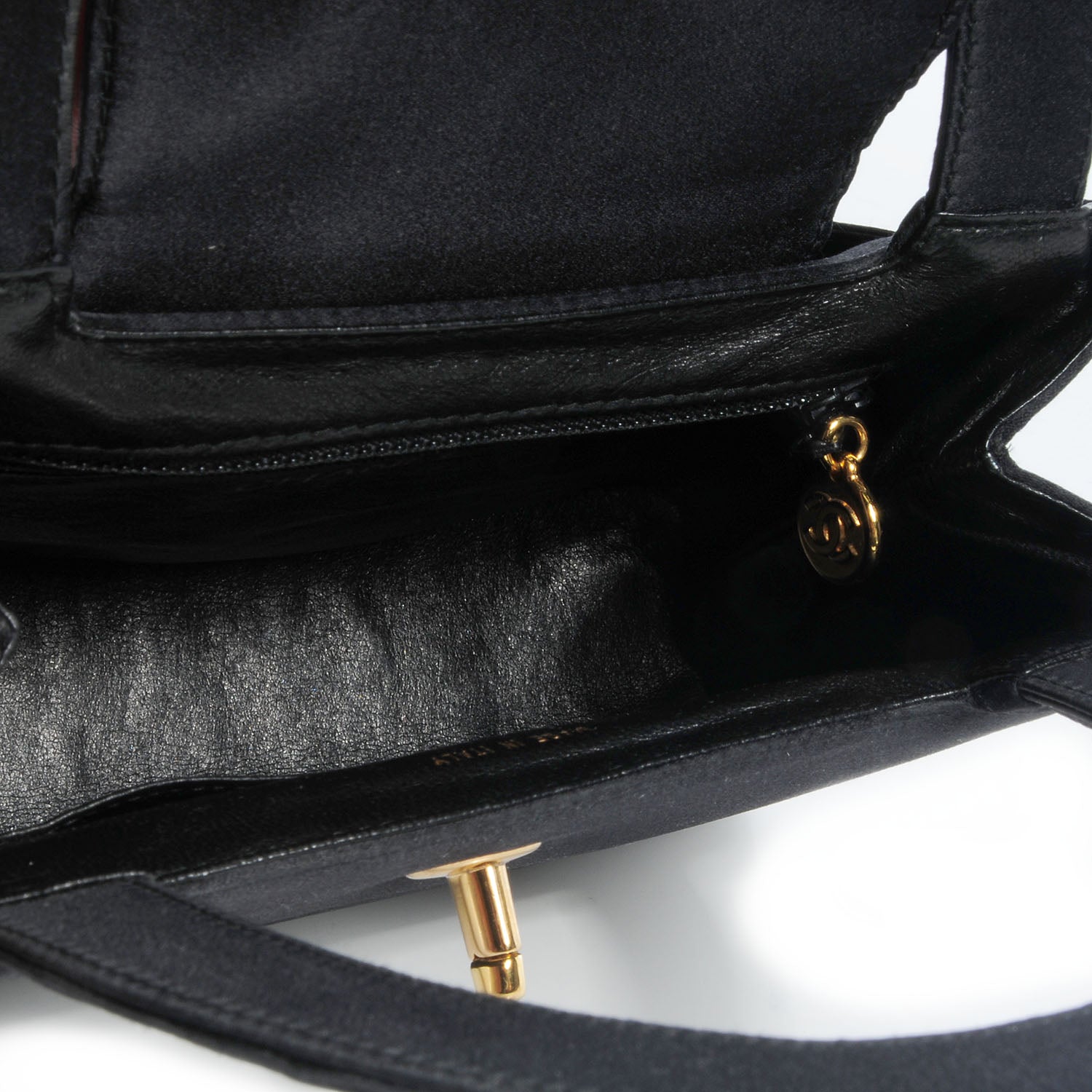 Chanel Satin Evening Bag Black 6 of 9
