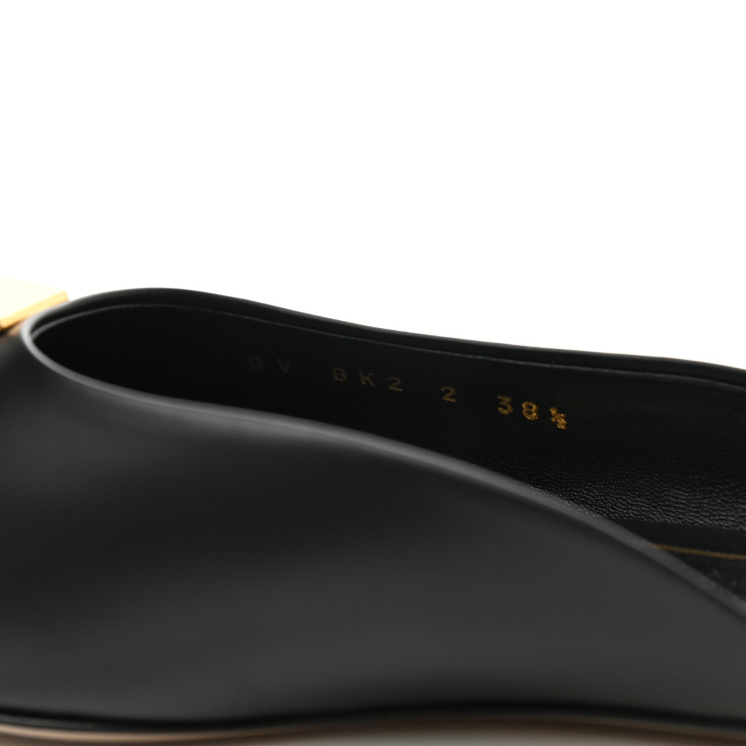 Valentino Garavani Calfskin Roman Stud Pointed Flat Mules 38.5 Black 8 of 8