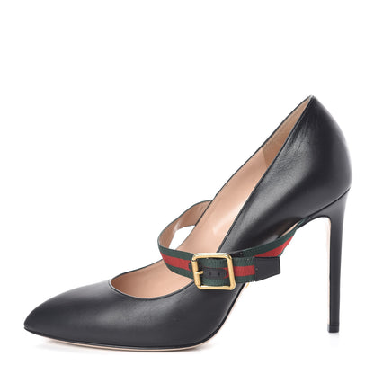Gucci Malaga Kid Sylvie High Heel Pumps 40.5 Black 1 of 7