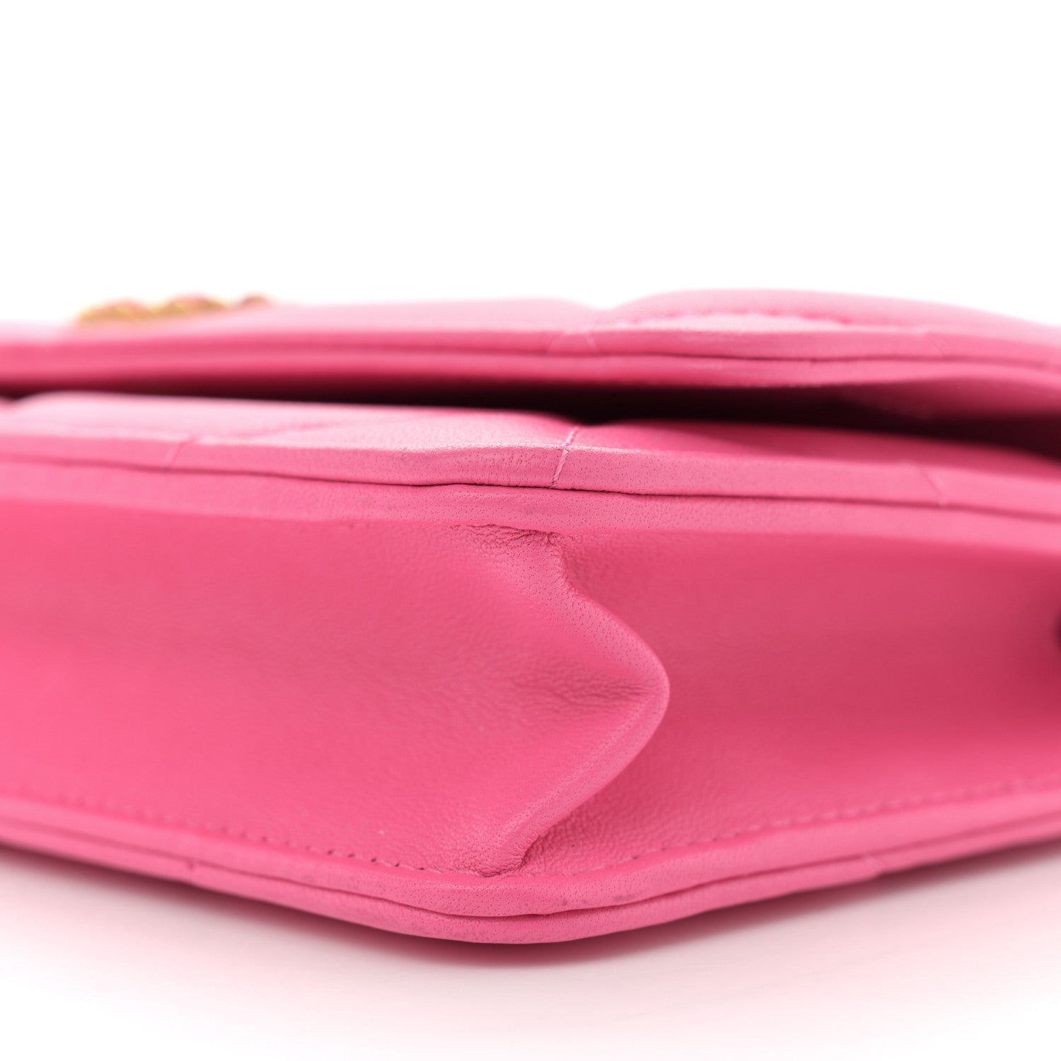 Chanel Lambskin Quilted Chanel 19 Wallet On Chain WOC Dark Pink 10 of 10