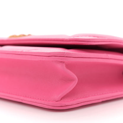 Chanel Lambskin Quilted Chanel 19 Wallet On Chain WOC Dark Pink 10 of 10