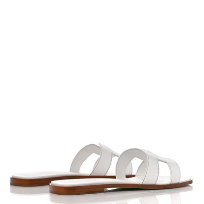 Hermes Box Calfskin Oran Sandals 41 White 3 of 11