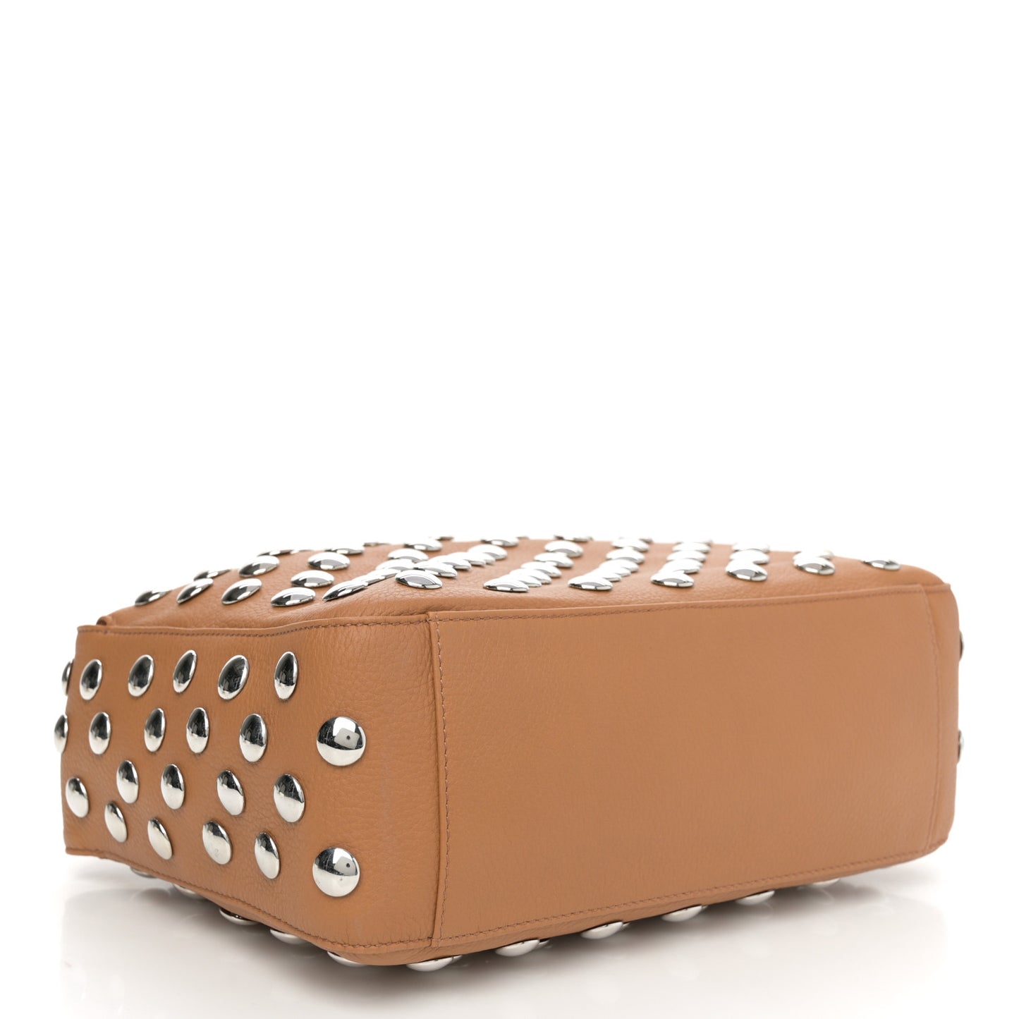Pebbled Sport Calfskin Studded Elena Nougat