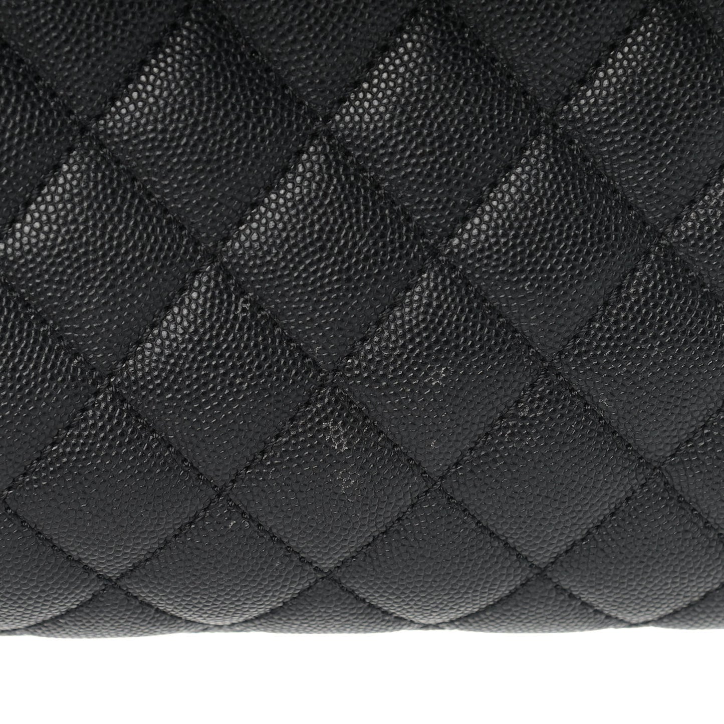 Caviar Lizard Quilted Large Coco Handle Flap Black