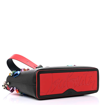 Christian Louboutin Calfskin Empire Spike Studded Mini East West Cabata Tote Black Multicolor 4 of 12