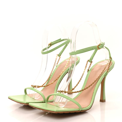 Bottega Veneta Lambskin Stretch Chain Strap 90mm Sandals 39 Pistachio 3 of 7