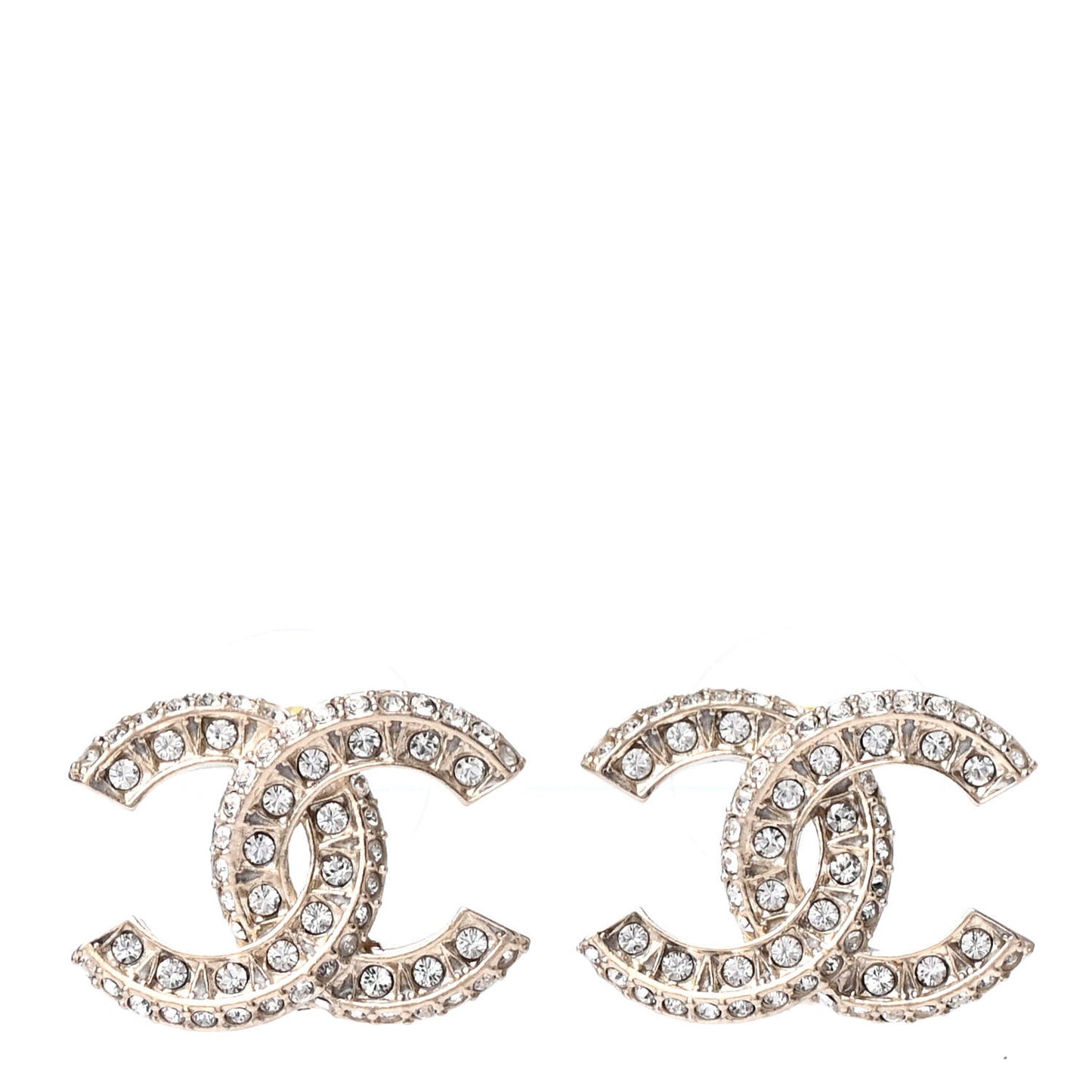 Crystal Timeless CC Earrings Light Gold
