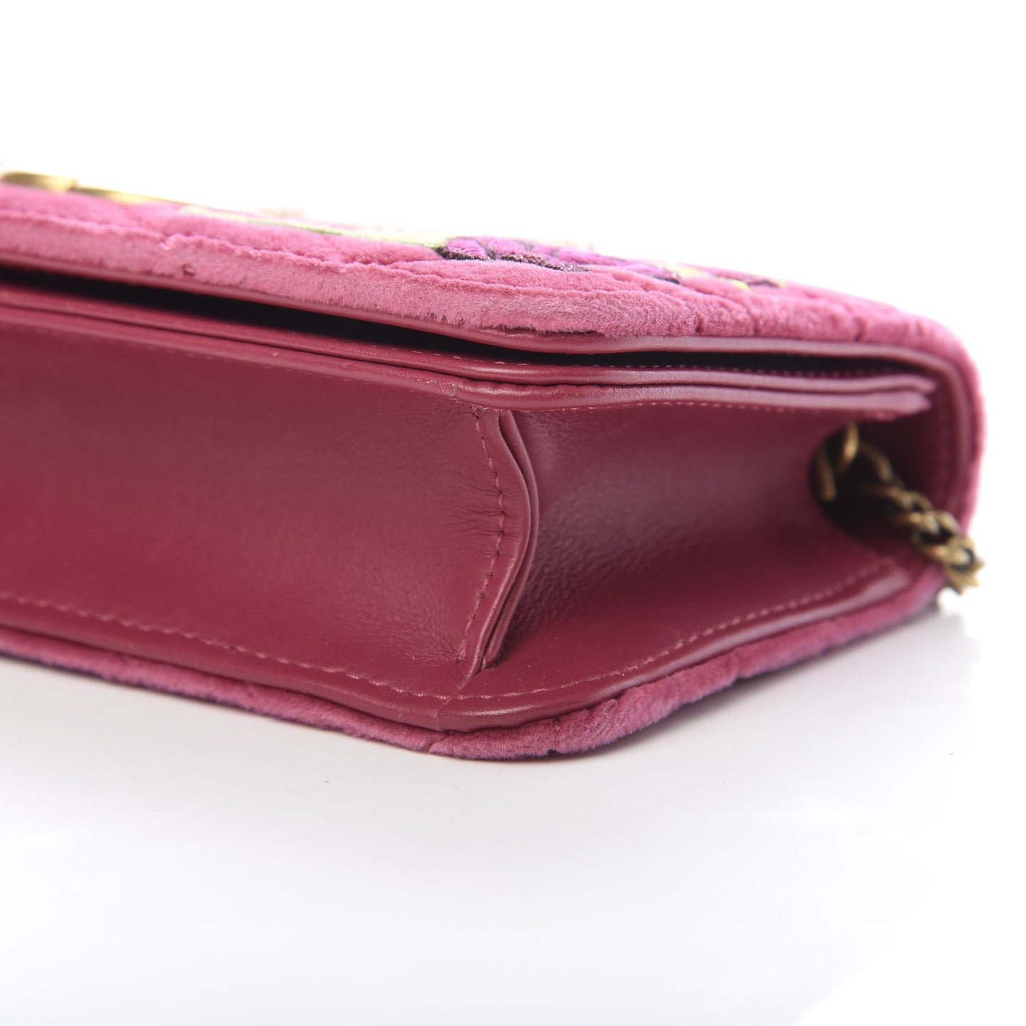 Velvet Matelasse Love Embroidered GG Marmont Mini Bag Light Raspberry Rose