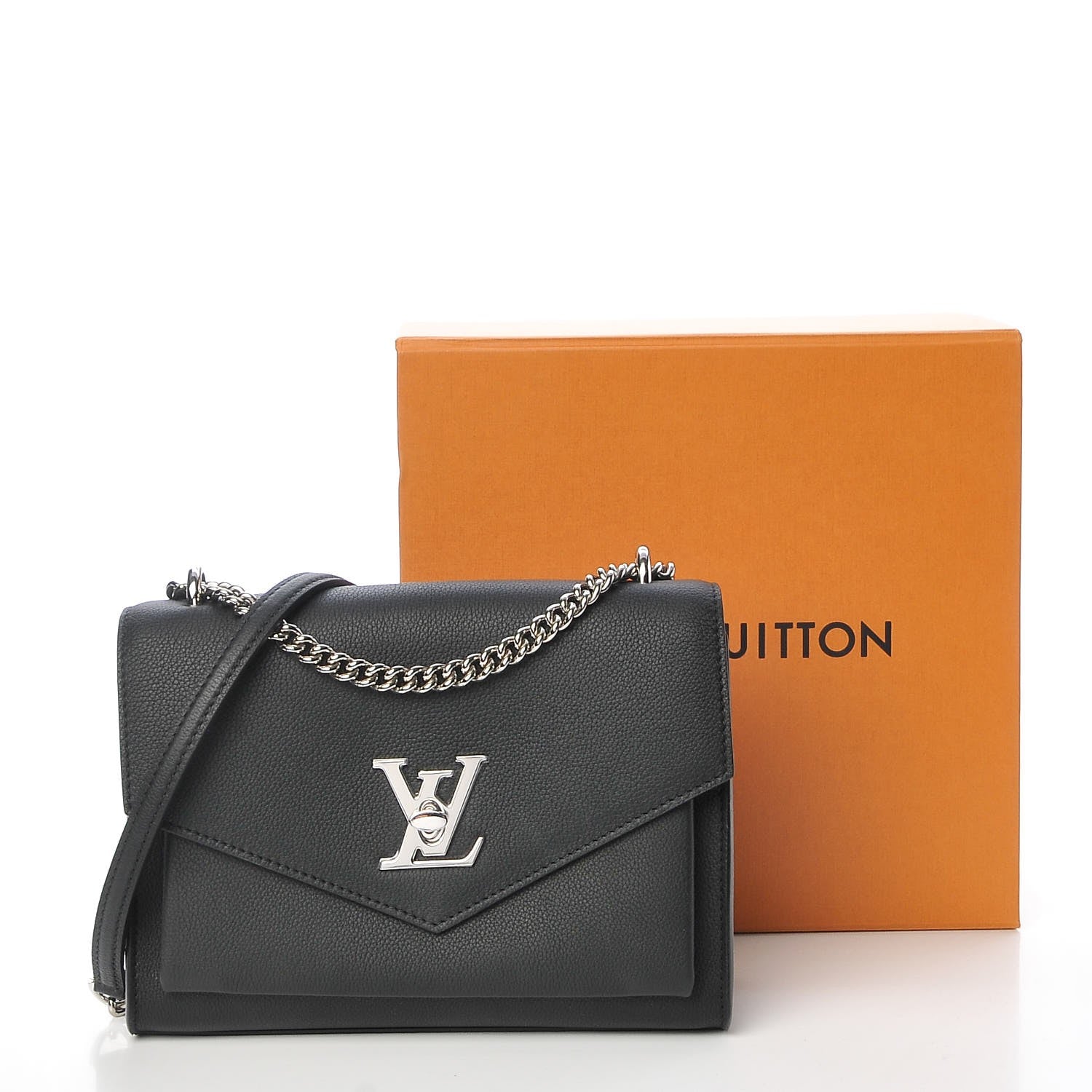 Louis Vuitton Soft Calfskin My Lockme Chain Bag BB Black 8 of 8