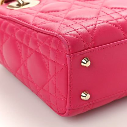 Christian Dior Lambskin Cannage Mini Lady Dior Fuchsia 9 of 10
