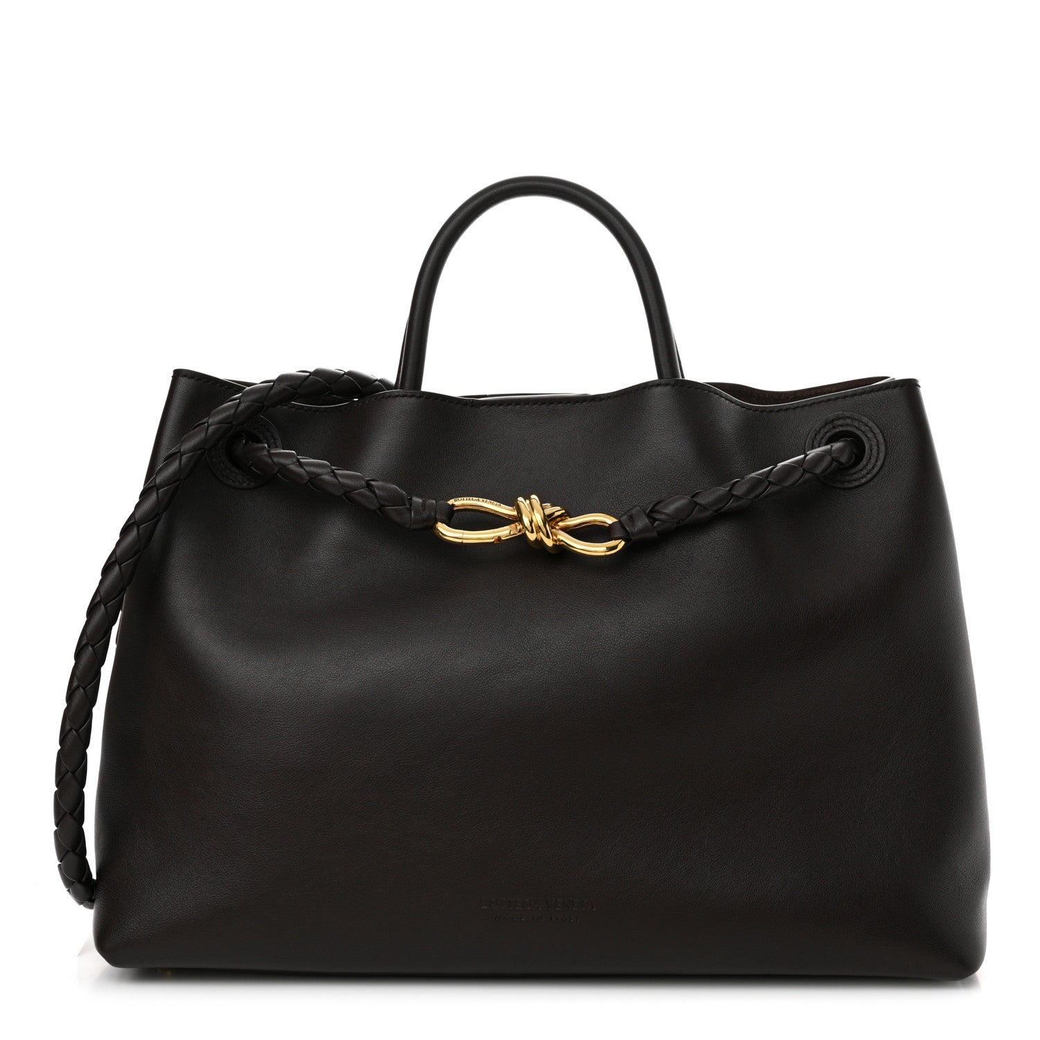 Bottega Veneta Silky Calfskin Medium Andiamo Shoulder Bag Fondant 1 of 9