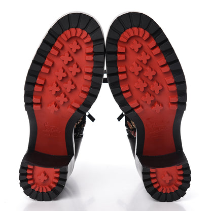 Christian Louboutin Velvet Floral Embroidered TS Croc 70 Boots 38.5 Black 7 of 8