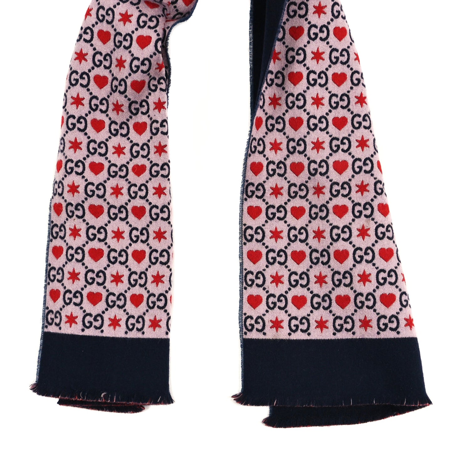 Wool Cotton GG Monogram MHerry Scarf White