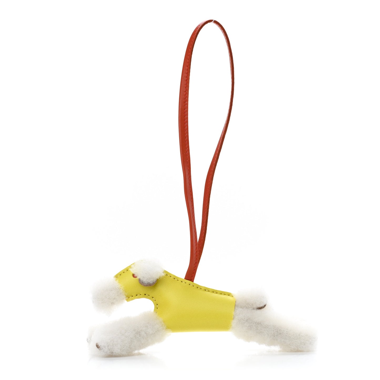 Milo Lambskin Shearling Budy Charm Lime Cornaline