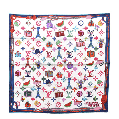 Louis Vuitton Silk Summer Square Scarf 70 White 1 of 3