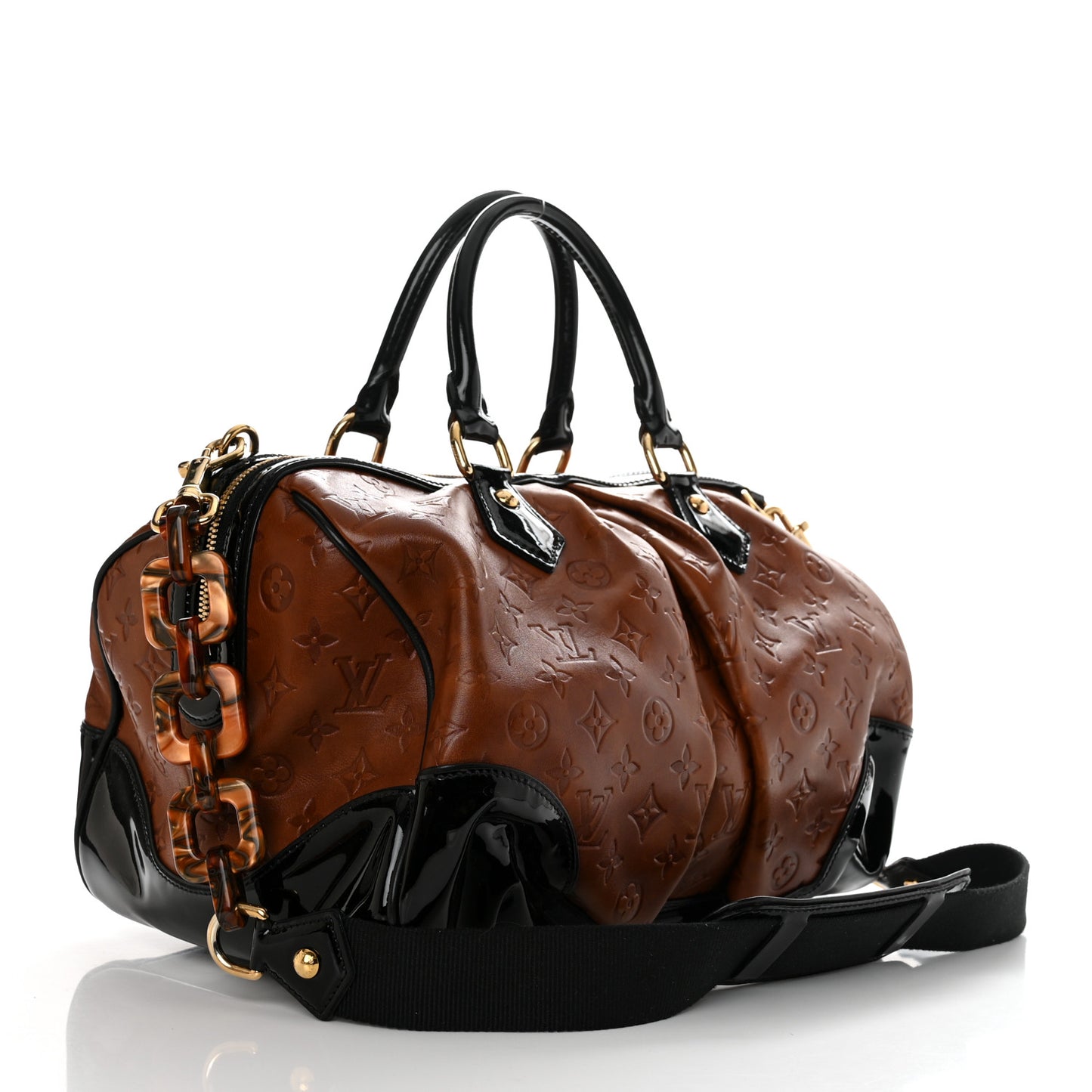 Cuir Embossed Monogram Stephen Bag Fauve