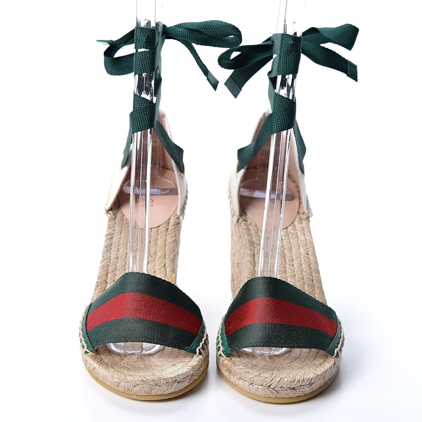 Canvas Malaga Kid Web Ankle Wrap Espadrille Wedge Sandals 35.5 Green Red Mystic White Emerald