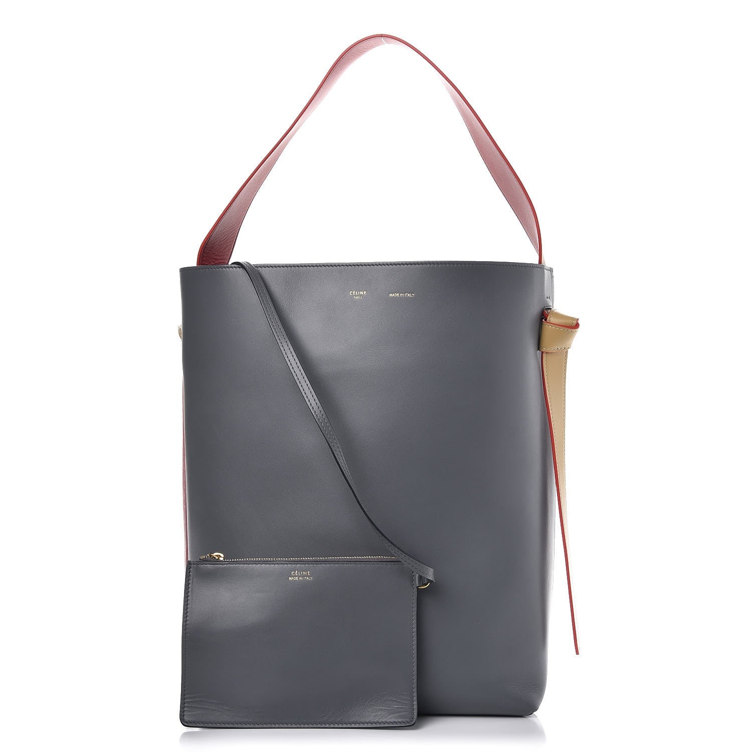 Celine Shiny Smooth Calfskin Small Twisted Cabas Kohl Cloud 1 of 8