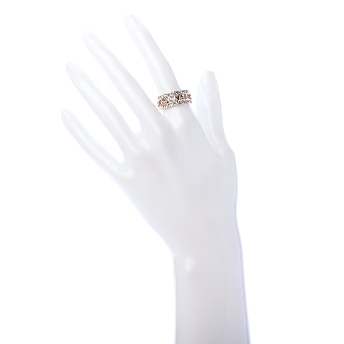 Metal Crystal Bow-tiful CC Logo Ring 6 Gold