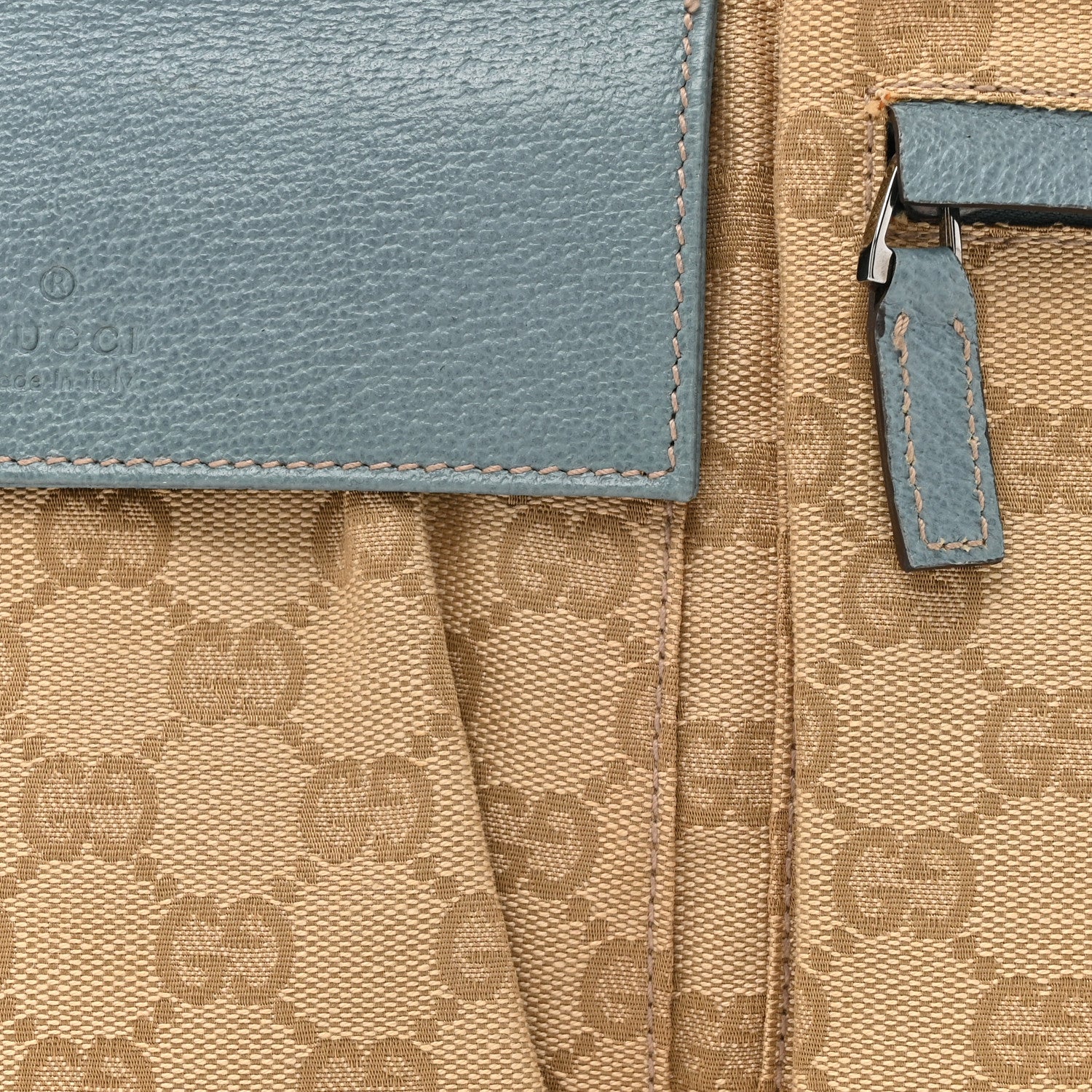 Gucci GG Monogram Web Double Pocket Belt Bag Blue 8 of 12