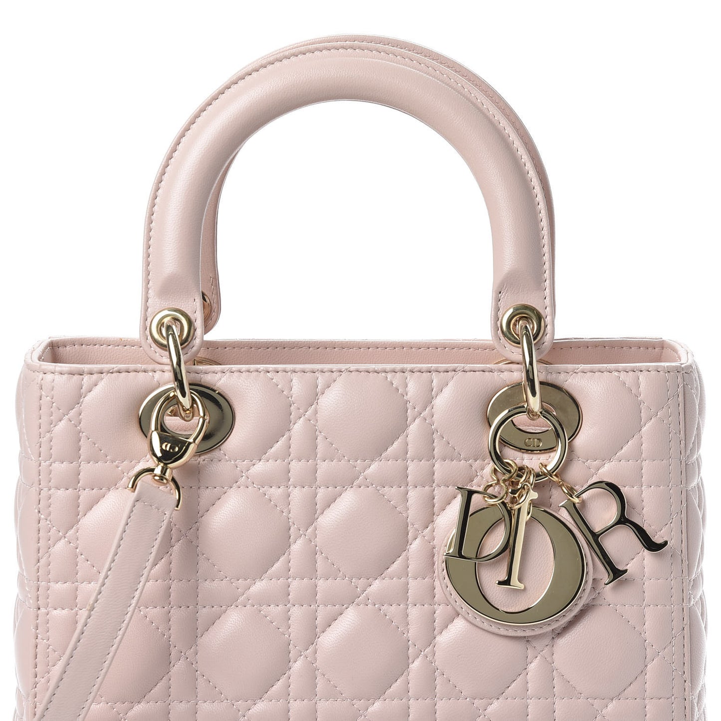 Lambskin Cannage Medium Lady Dior Light Pink