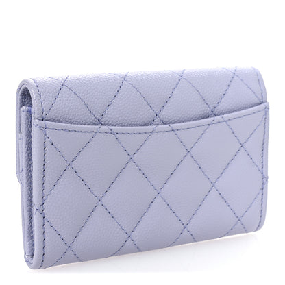 Chanel Caviar Quilted Flap Card Holder Wallet Light Purple 3 of 8