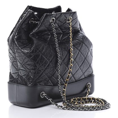 Chanel Aged Calfskin Quilted Gabrielle Backpack Black 2 of 9