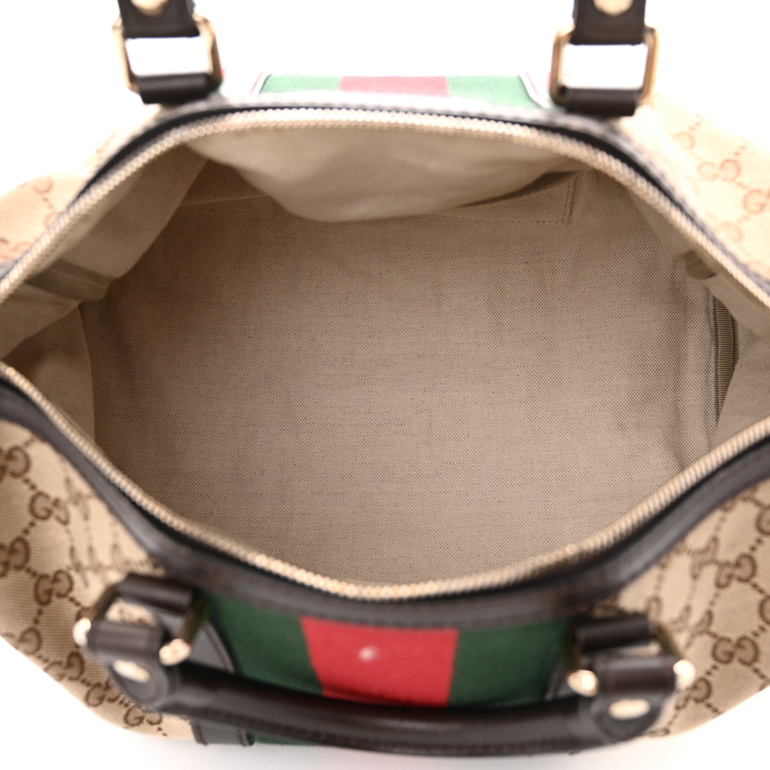 Gucci Monogram Vintage Web Medium Boston Dark Brown 5 of 16