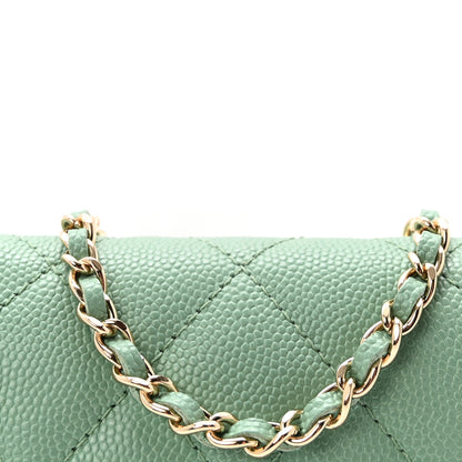 Chanel Caviar Quilted Mini Chain Belt Bag Light Green 9 of 12