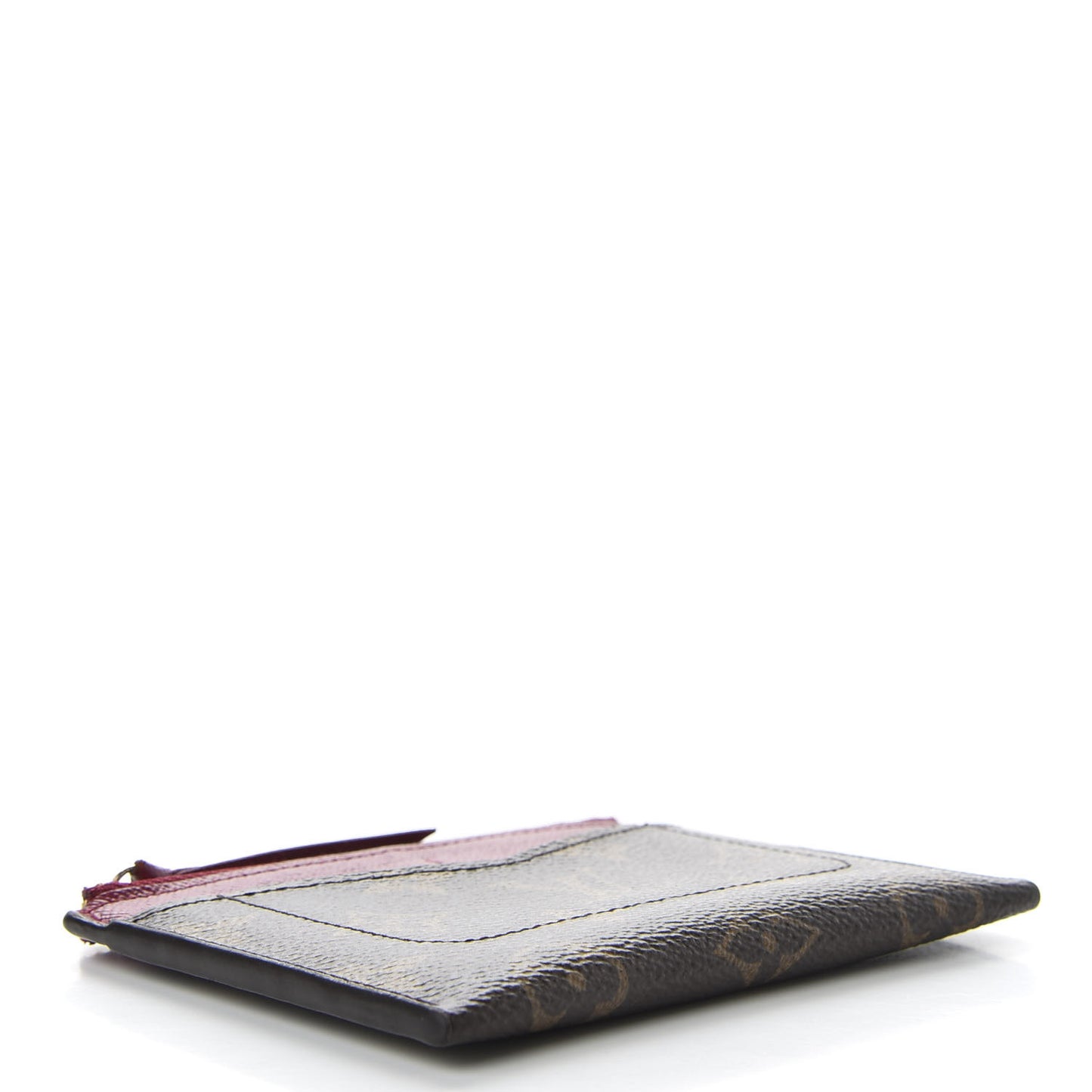 Monogram Zipped Card Holder Fuchsia