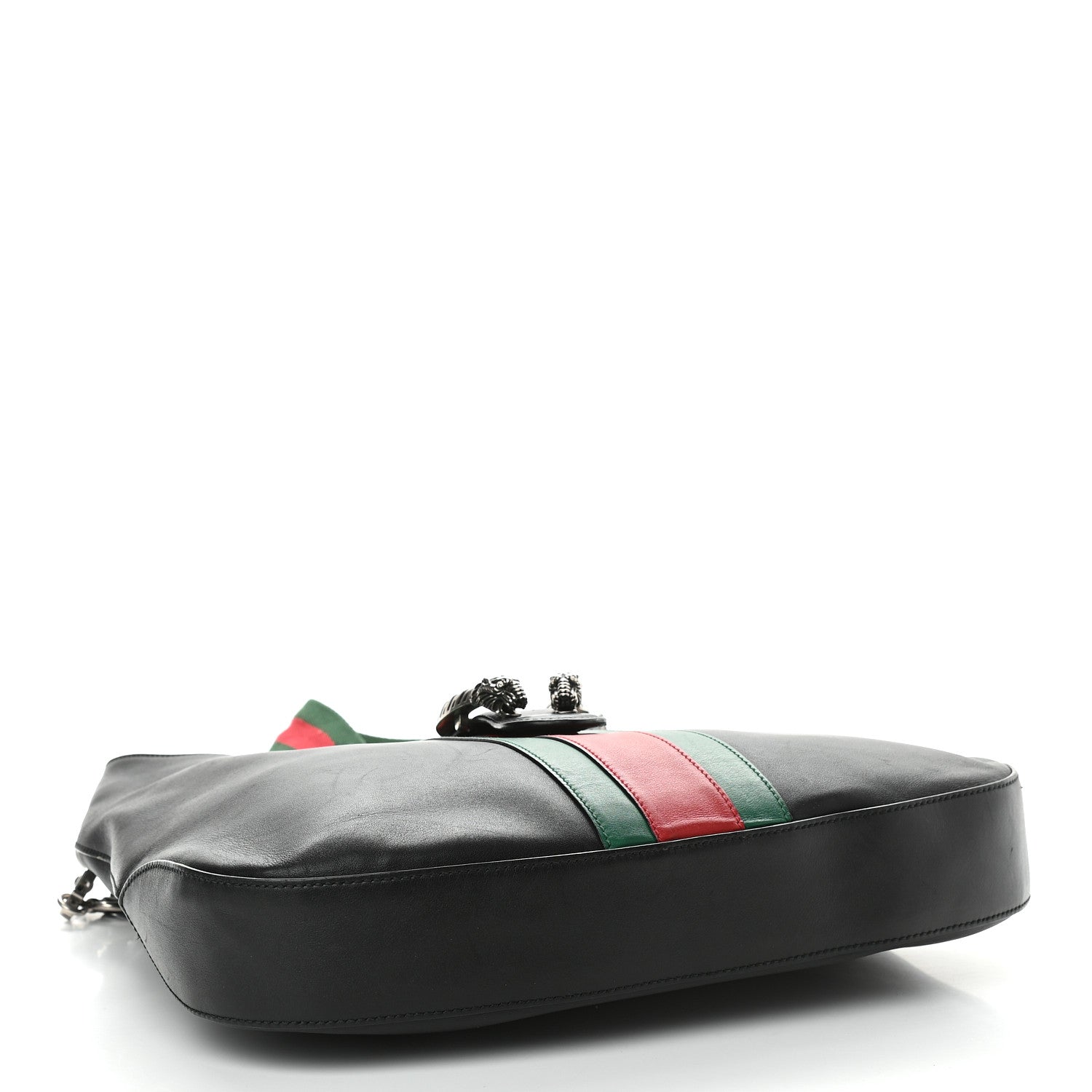 Gucci Calfskin Web Stripe Medium Dionysus Hobo Black 2 of 10