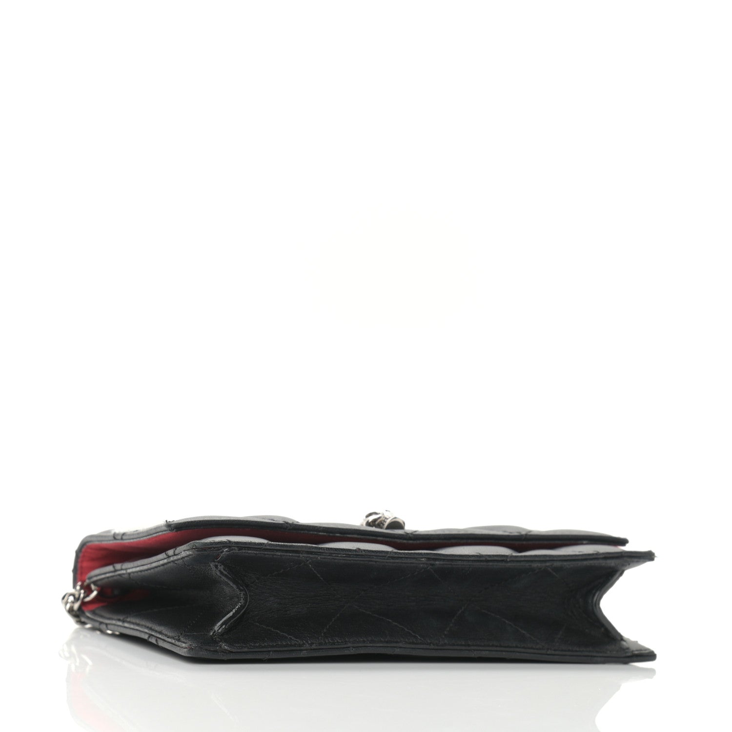 Alexander McQueen Calfskin Quilted Graffiti Skull Small Chain Crossbody Bag Black 3 of 8