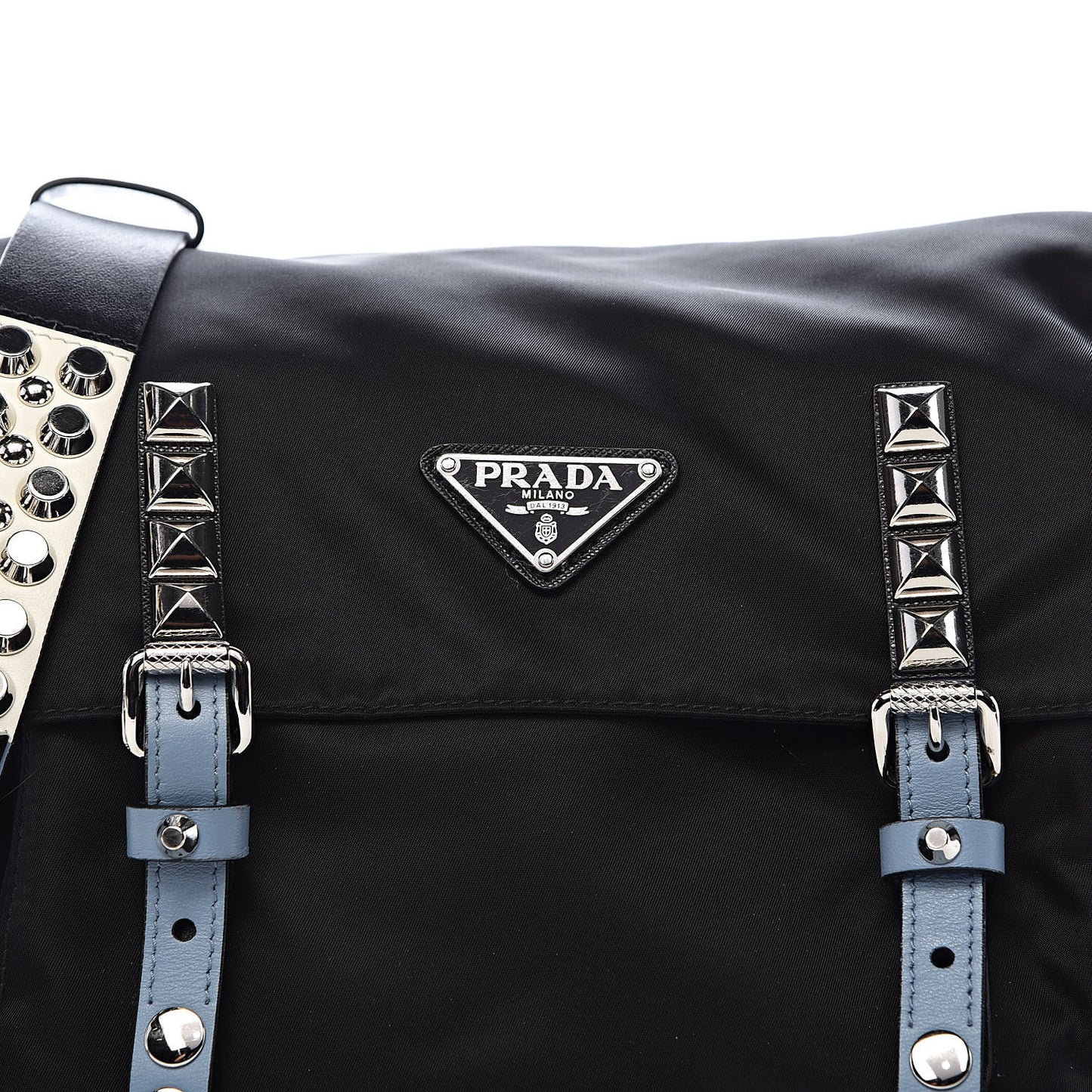 Nylon New Vela Studded Messenger Black Astrale