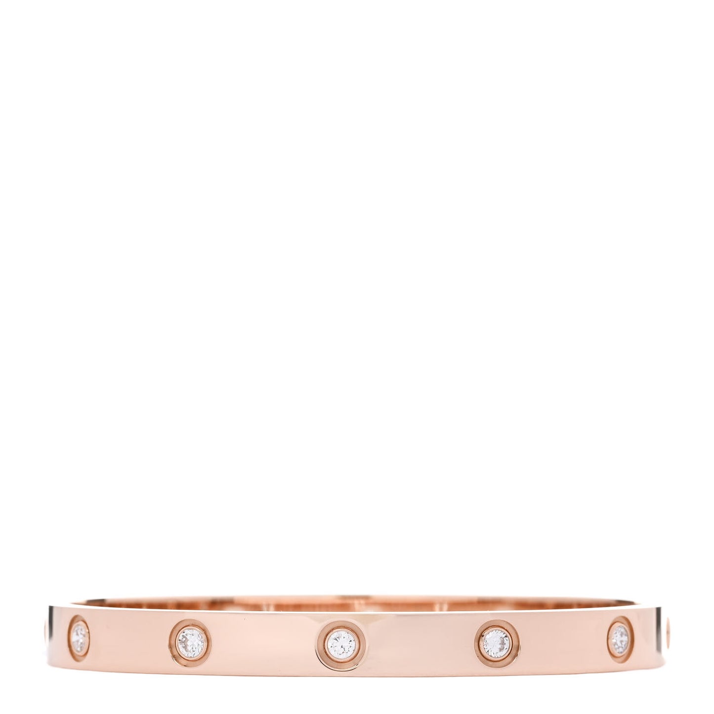 18K Pink Gold 10 Diamond LOVE Bracelet 17