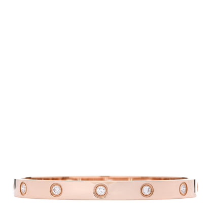 Cartier 18K Pink Gold 10 Diamond LOVE Bracelet 17 3 of 10