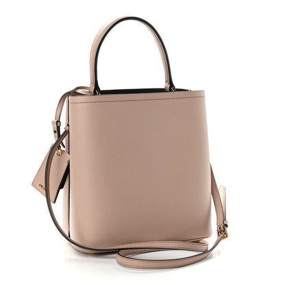 Prada Saffiano Cuir Medium Panier Bucket Bag Cipria Black 3 of 11