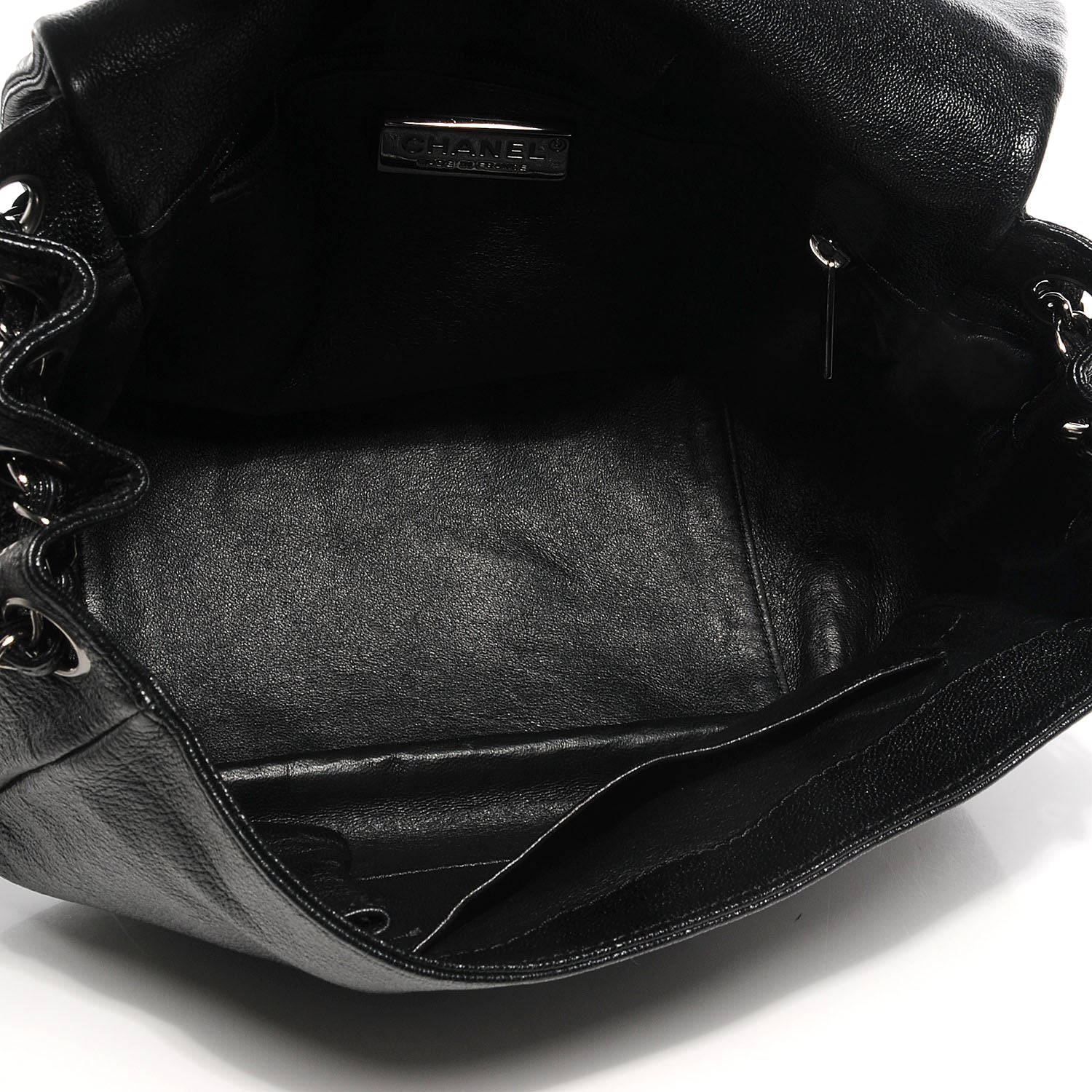 Chanel Metallic Goatskin Luxe Ligne Flap Bag Black 7 of 7