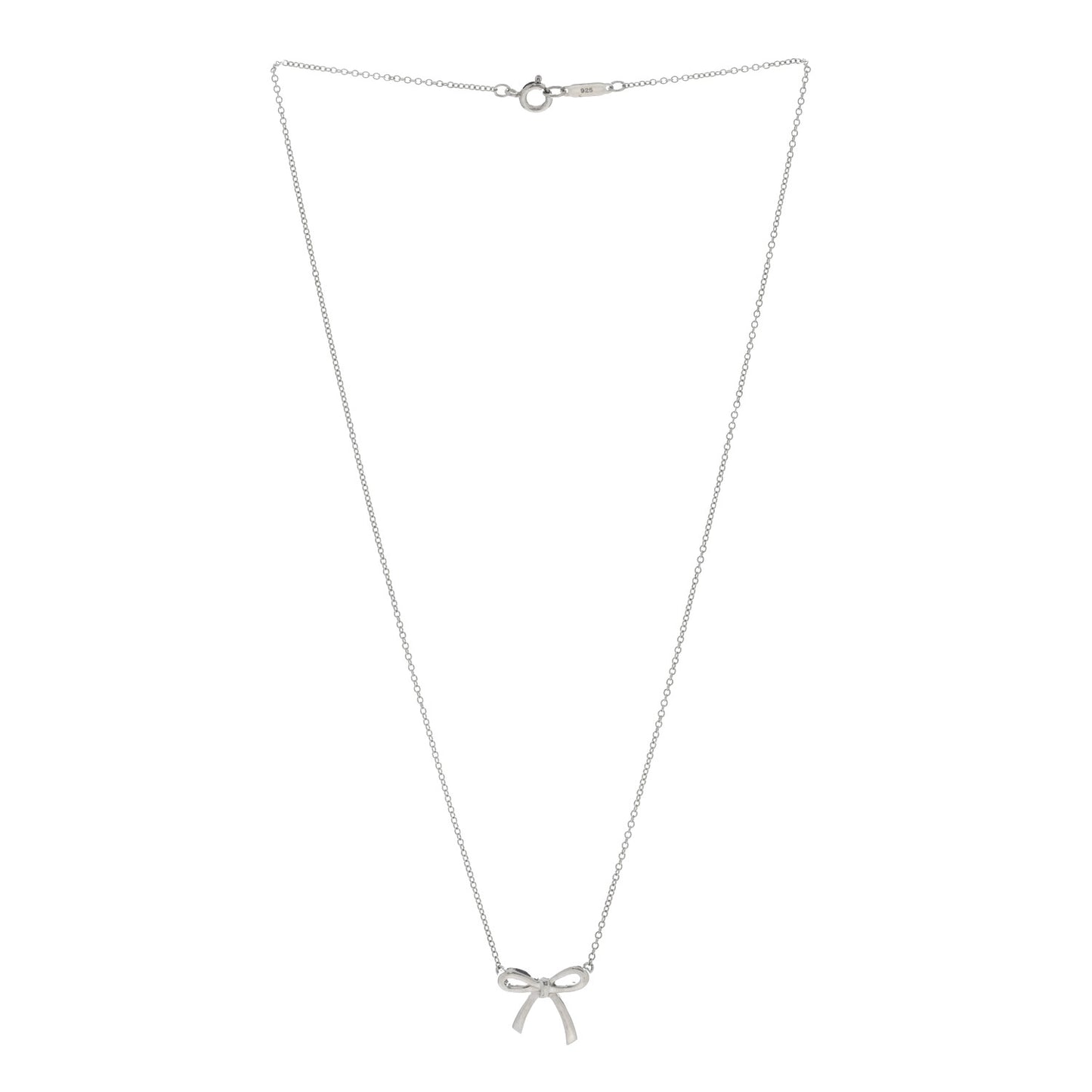 Sterling Silver Small Bow Pendant Necklace